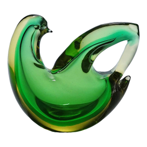 Sommerso Glass Bird Sculpture, Flavio Poli for Seguso Murano 1953