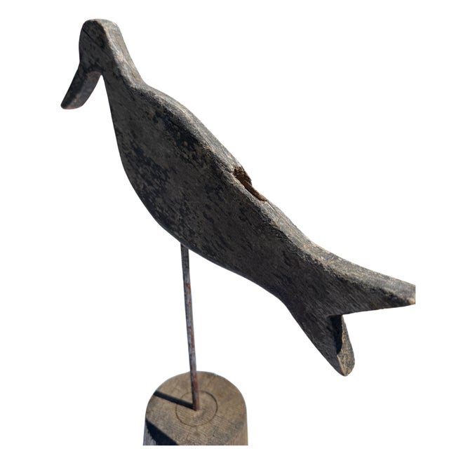 Nautical 19th Century Wooden Shorebird Silhouette Weathervane, American Folk Art, Ca. 1880–1910 For Sale - Image 3 of 8
