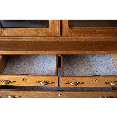 Mid 20th Century Oak Stepback Cupboard & Glass Display Hutch For Sale - Image 10 of 18