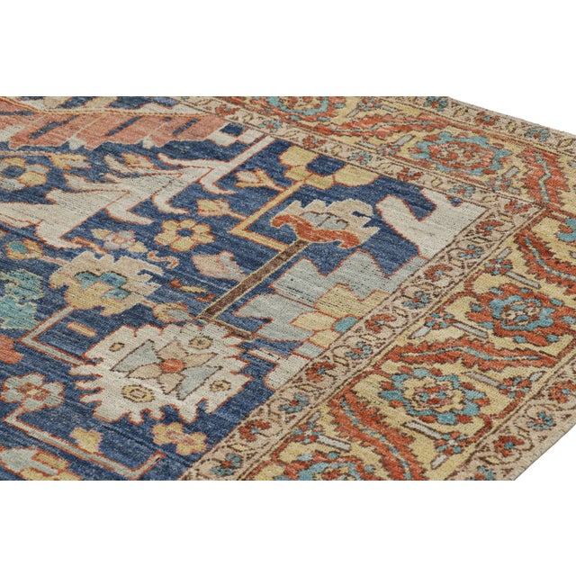 Rug & Kilim’s Persian Bakshaish Rug in Navy Blue With Floral Patterns For Sale In New York - Image 6 of 7