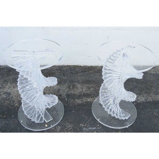 Hollywood Regency Stacked Lucite Base and Glass Top Dining Table For Sale - Image 11 of 13