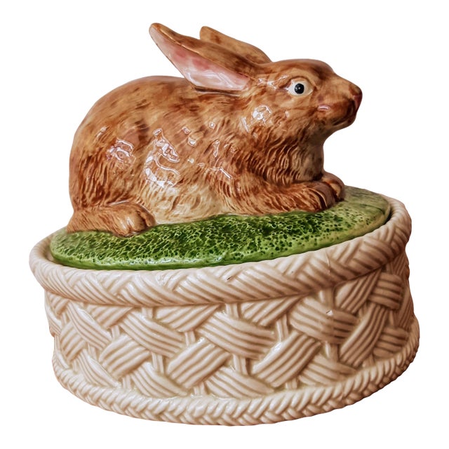 Fitz Floyd Majolica Bunny Rabbit Tureen For Sale