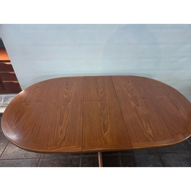 Mid-Century Modern Rare Mid-Century Danish Modern Teak Dining Table Pedestal Base G-Plan 1970s For Sale - Image 3 of 10