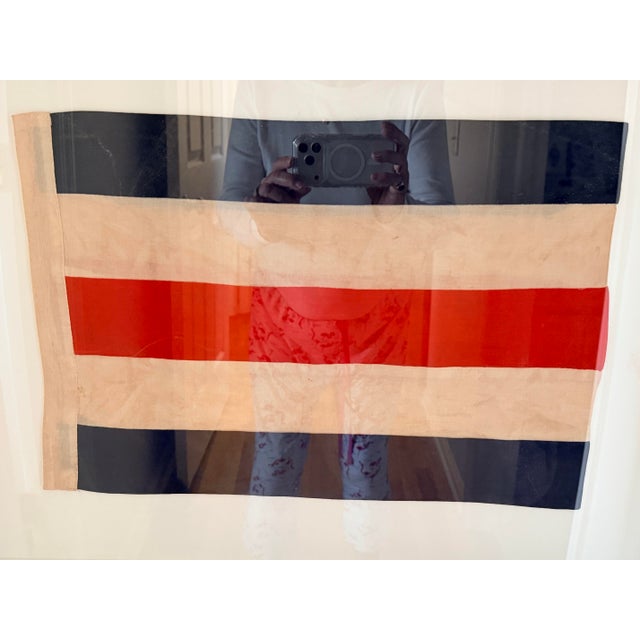 Framed Antique Signal Flags-Set of 3 For Sale - Image 11 of 15