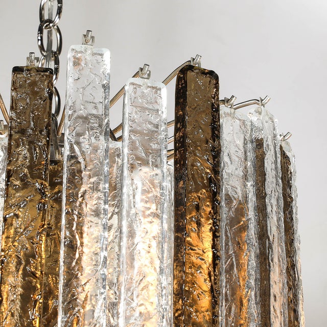 Pair of Mid-Century Modernist Hand-Blown Mottled Murano Glass Pendants by Venini For Sale - Image 11 of 18