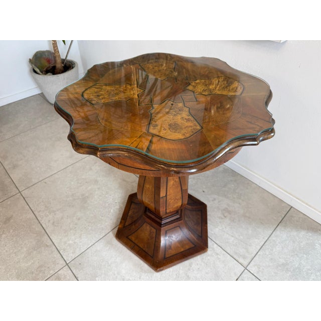 Wood Biedermeier Table in Marquetry For Sale - Image 7 of 14