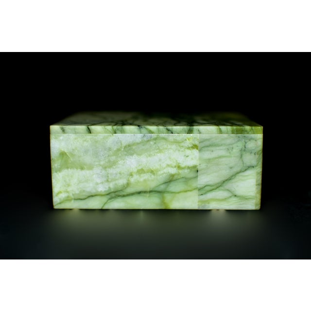 Rutile Serpentine Box Watergrass Green Gemstone Box For Sale - Image 9 of 11