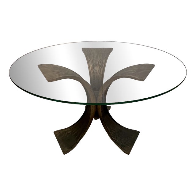 Brutalist Brass Side Table, 1980s For Sale