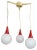 Ball White and Red 3 Flame Frosted Glass Cascade Lamp For Sale