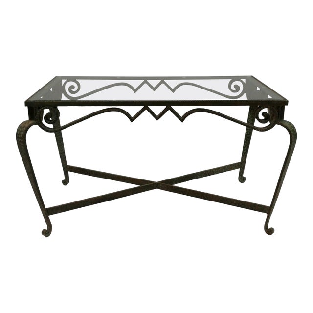 1970s Hammered Wrought Iron Coffee Table, Attributed to Pier Luigi Colli For Sale