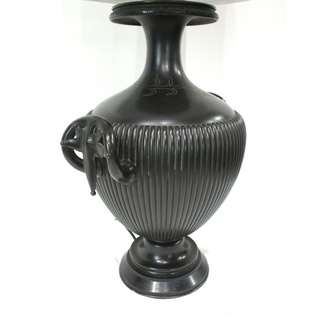 Ebony Asian Bronze Meiji Period Styled Table Lamp For Sale - Image 8 of 12