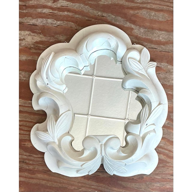 Vintage Plaster Molded Mirror After Serge Roche For Sale - Image 9 of 12