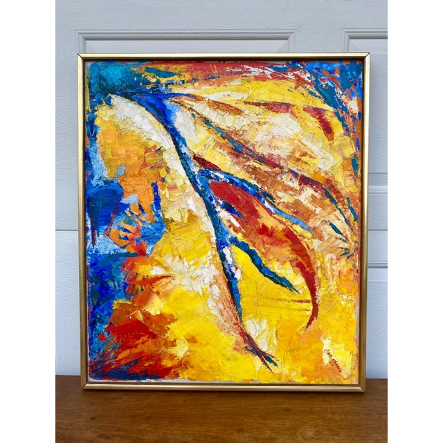 1970s Original Fauvist Abstract Impasto Painting, Framed For Sale In Milwaukee - Image 6 of 12