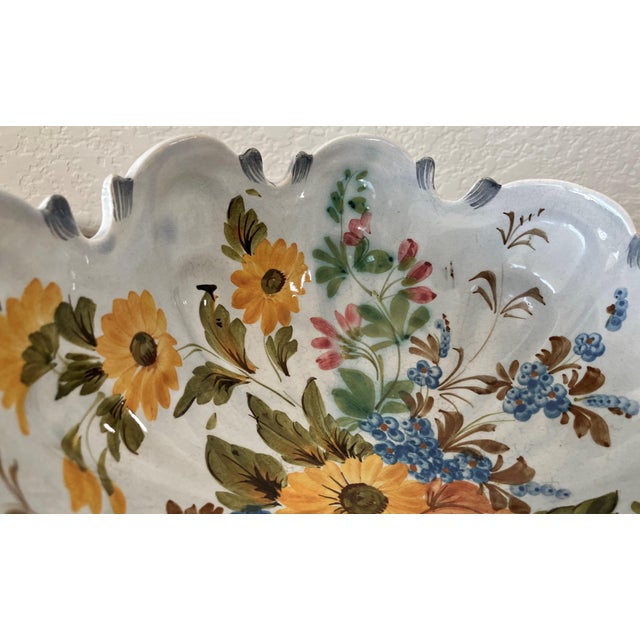 Mid 20th-Century Monteith-Style Earthenware Crenellated Rim Footed Compote For Sale - Image 16 of 18