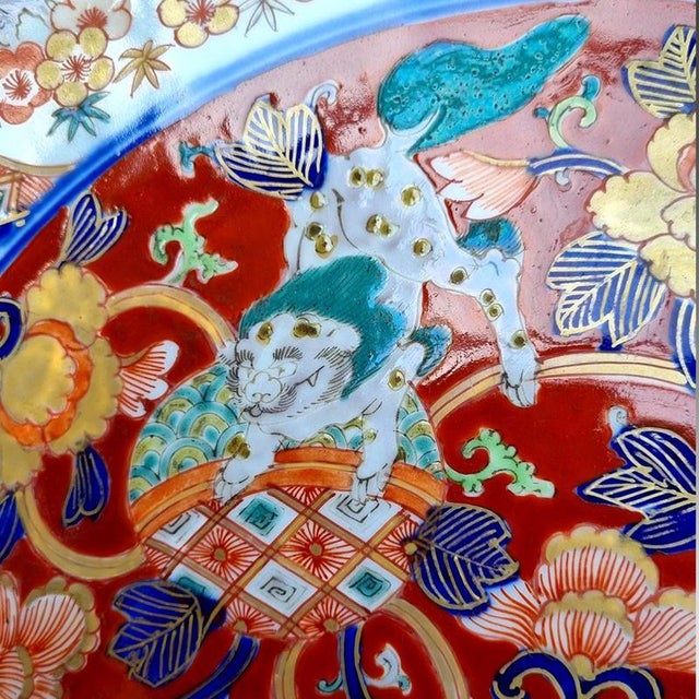2000 - 2009 Large Meiji Japanese Arita Scalloped Porcelain Charger For Sale - Image 5 of 9