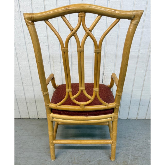 Vintage Faux Bamboo Rattan Dining Chairs - Set of 8 For Sale In Philadelphia - Image 6 of 9