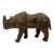 Vintage Mid-Century Leather Wrapped Rhino Sculpture For Sale