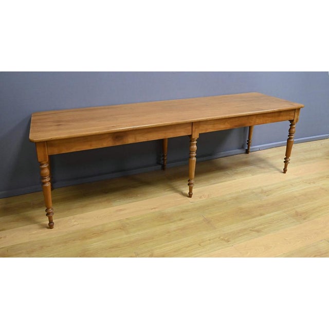 Brown Cherrywood Farmhouse Table, Late 19th Century For Sale - Image 8 of 16