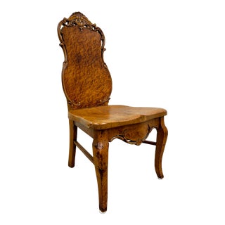 Antique Child Size French Style Burlwood Side Chair Occasional Chair For Sale