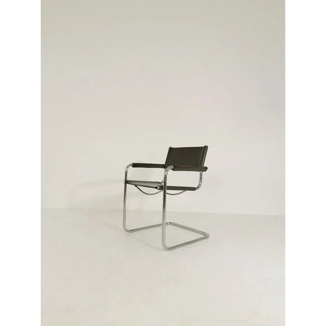 Bauhaus grey original Desk Chair by Mart Stam & Marcel Breuer for Fasem Italy 1980s Model: MG5 Centro Studio Creators Mart...