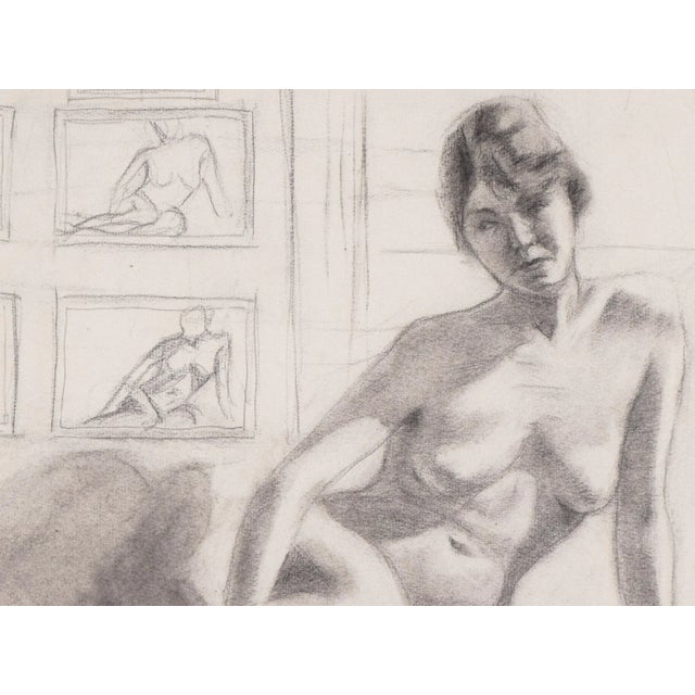 1920s Graphite Female Nude Figure Study Drawing by Anne Neumark 1928 For Sale - Image 5 of 6