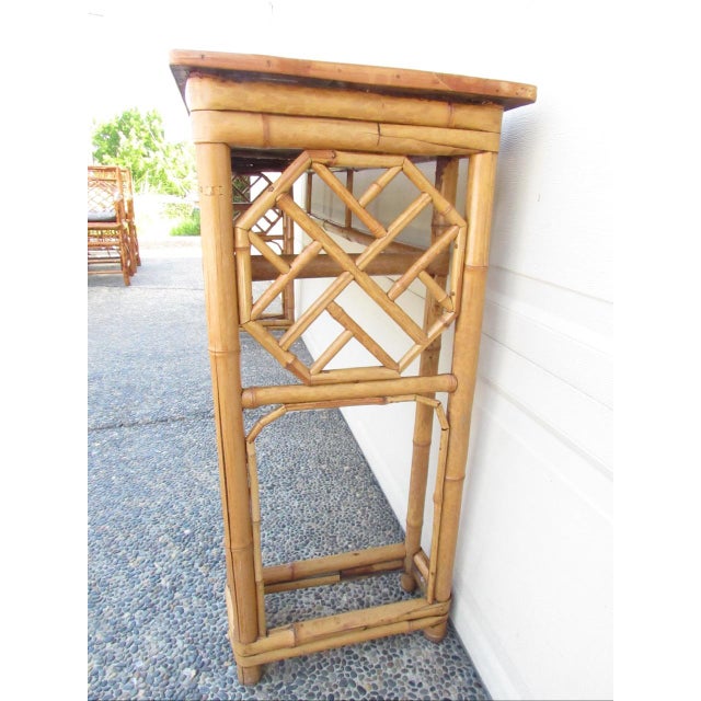 Antique Chinese Chippendale Bamboo Console or Altar Table For Sale - Image 9 of 18