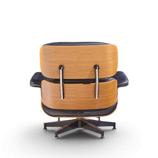 Charles and Ray Eames for Herman Miller Mid Century Eames Walnut Lounge Chairs - Pair With Ottoman For Sale - Image 9 of 13