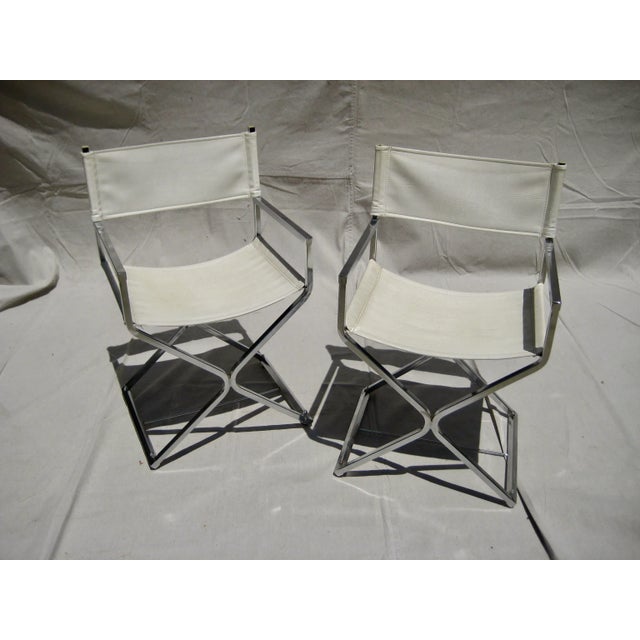 In the house since 1967 those 2 chairs have the original white leather , and a nice chrome finish , convenient they can be...