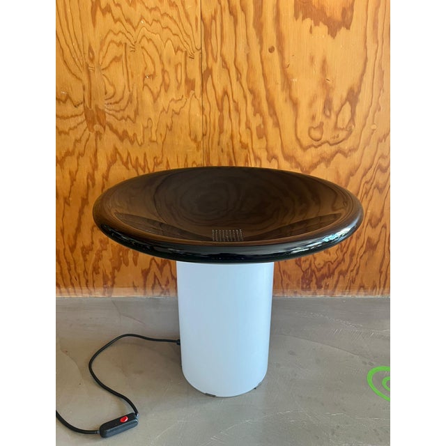 Black Table Lamp in Milky Glass and Black Painted Metal, 1970 For Sale - Image 8 of 15