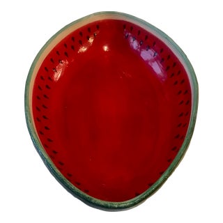 1970's Trompe-l'Oeil Folk Art Watermelon Bowl For Sale