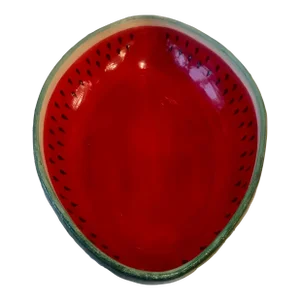 1970's Trompe-l'Oeil Folk Art Watermelon Bowl