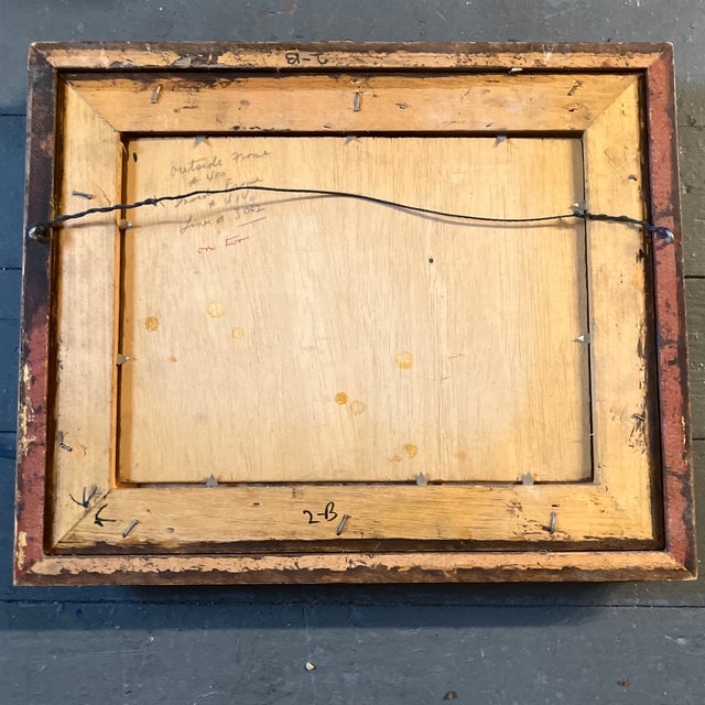 1960s 1960’s Original Trompe L’oeil Style Painting Kittens With Fish Bowl Still Life Chunky Original Frame For Sale - Image 5 of 5