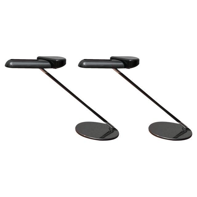 Postmodern Ring A400 Table Lamps by Bruno Gecchelin for Arteluce, Italy, 1970s, Set of 2 For Sale