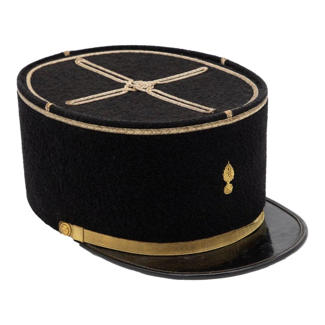 Vintage French Military Academy Officers Hat, Mid Century For Sale