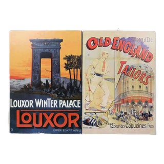 Panels with Louxor England Advertising Poster Prints, Set of 2 For Sale