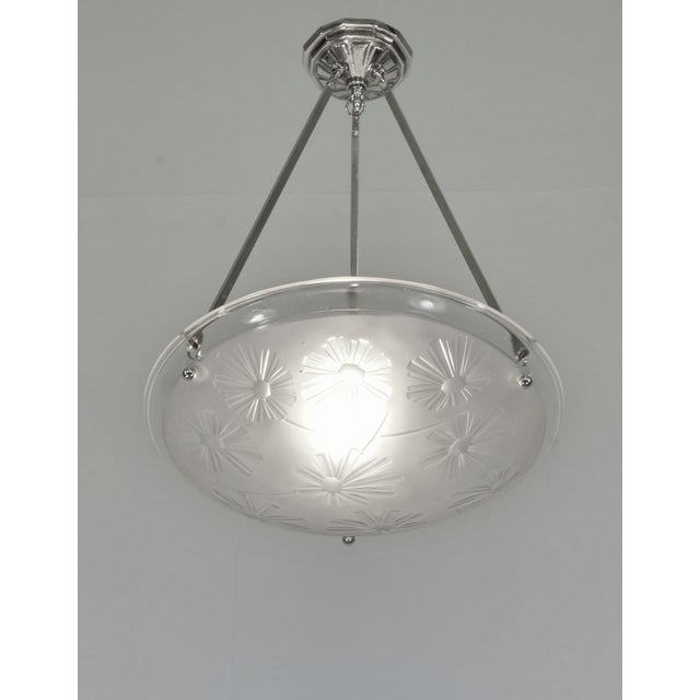 Art Deco Degue French Art Deco Pendant Light 1930s - 2 Available For Sale - Image 3 of 11