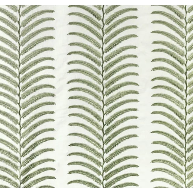 A striking pair of custom 22" pillows featuring Kravet Plantae in Leaf from the Modern Luxe III collection. This beautiful...