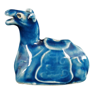 Chinese Porcelain Camel Water Dropper Cobalt Blue Qing/Republic C 1900