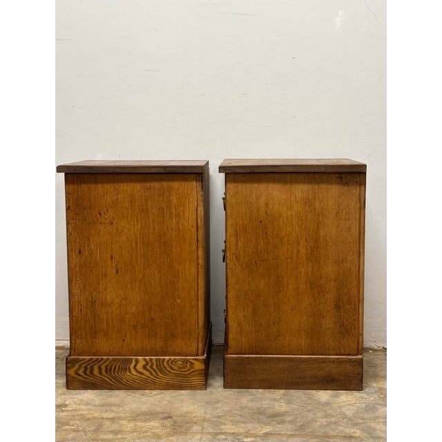 19th Century English Oak Nightstands - A Pair For Sale In Naples, FL - Image 6 of 11