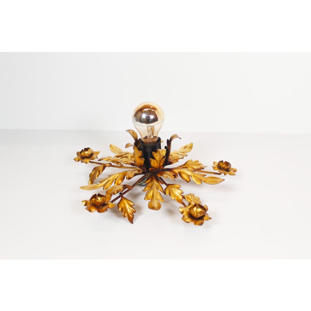 Wonderful gilded floral sconce or ceiling light. In great and undamaged condition, tested and fully working condition....
