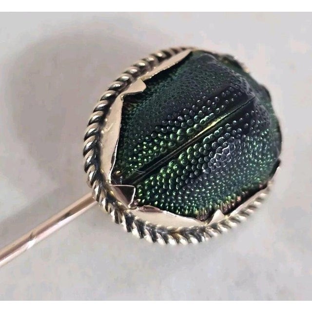 2000 - 2009 Antique Egyptian Revival Victorian 9ct Gold Scarab Beetle Pin For Sale - Image 5 of 18