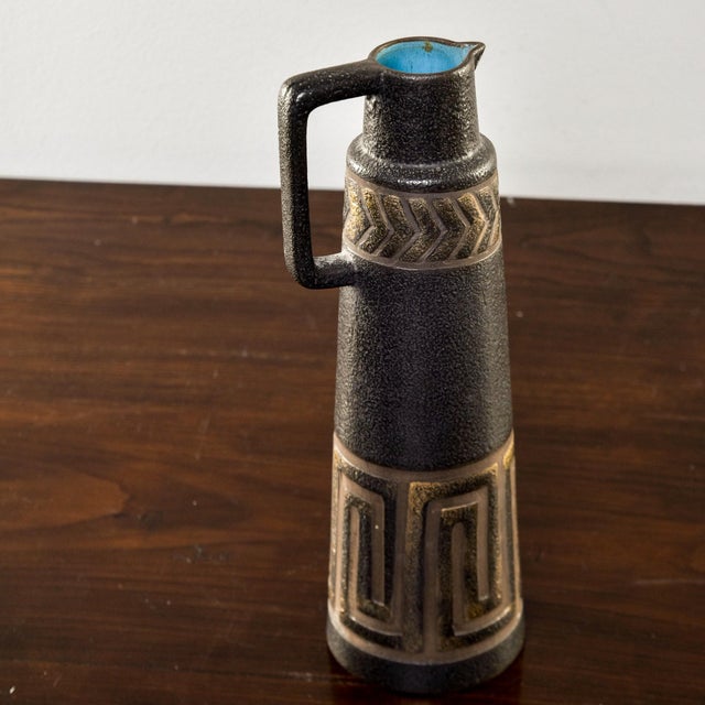 Mid Century Signed Ewer Form Ceramic Vase by Ceramano of West Germany For Sale - Image 9 of 9