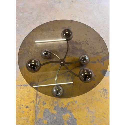 Atomic Coffee Table in Glass and Chrome For Sale - Image 9 of 11