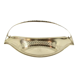 Art Deco Pierced Bread Basket With Handle Sterling 6 Troy Oz.