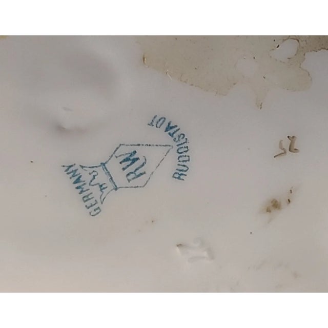 Antique Rudolstadt Germany Bisque Hand Painted Floral Tall Vase 16''high For Sale - Image 10 of 12