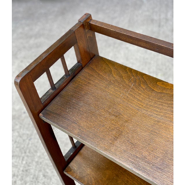 Vintage Traditional Mission Style Folding Etagere Bookshelf Stand