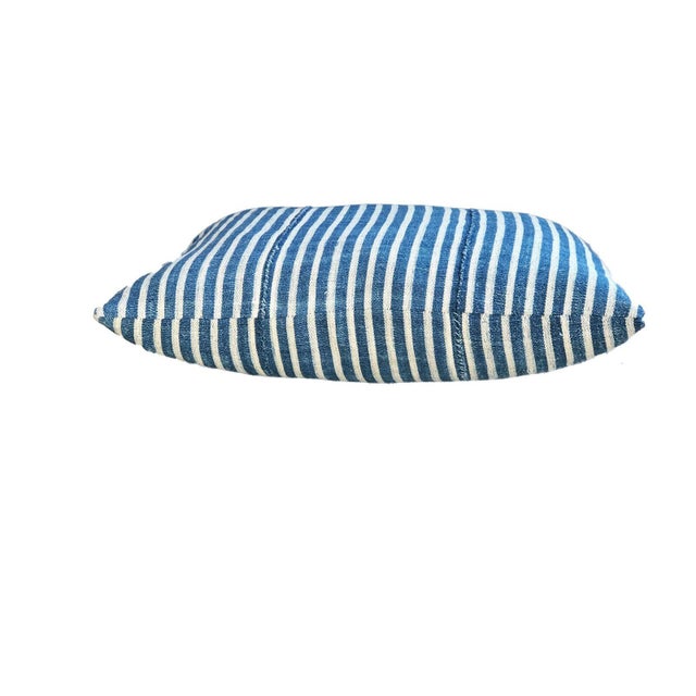 African Vintage African Custom Made Lumbar B&w Bondoukou Textile Pillow I Coast 16" W For Sale - Image 3 of 5