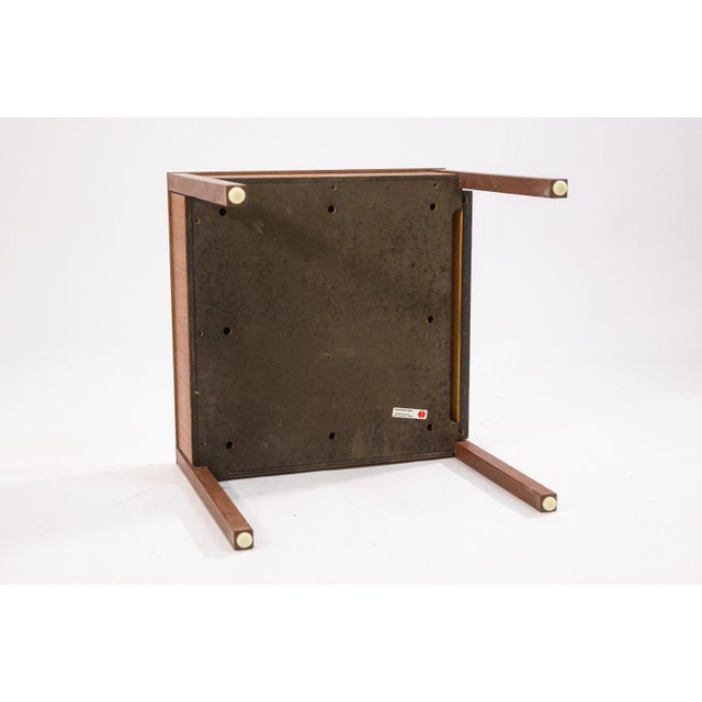 Wood Pair of Florence Knoll for Knoll Walnut & White Laminate Vintage Side End Tables For Sale - Image 7 of 9