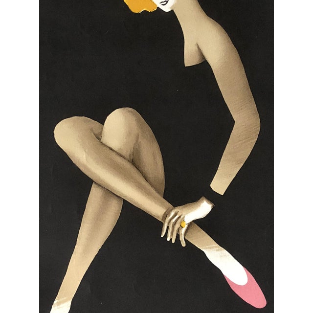 Arches Paper Poster of Bally Shoes / Blonde Woman by Bernard Villemot, 1982 For Sale - Image 3 of 6