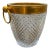 1980s Modernist Crystal and Gilded Metal French Champagne Cooler For Sale